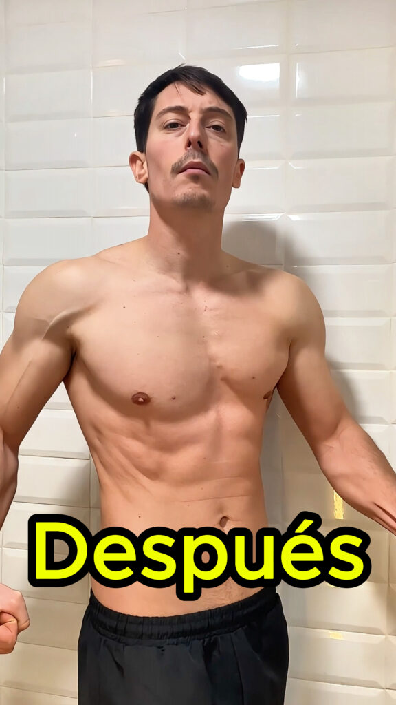 Cuerpo de Alejandro tras 28 días de programa para perder grasa