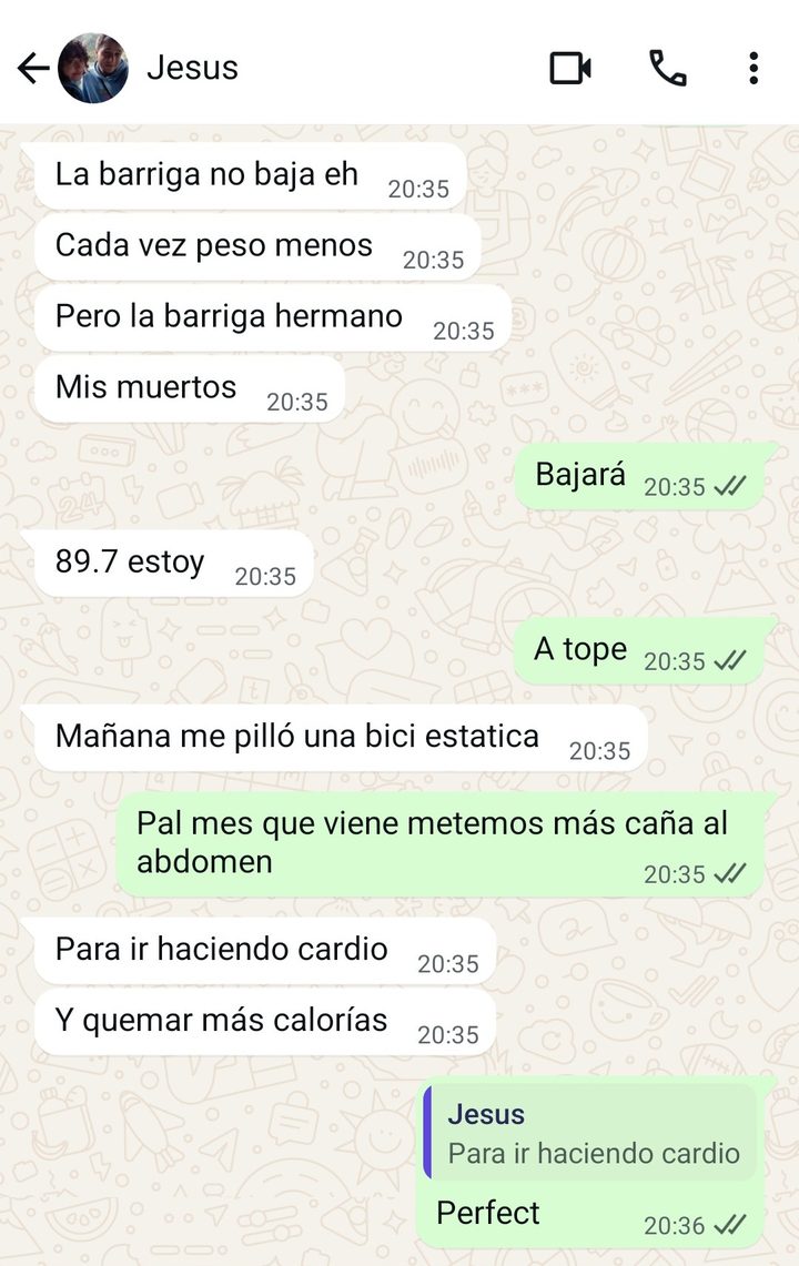 Jesús: cada vez peso menos, 89,7