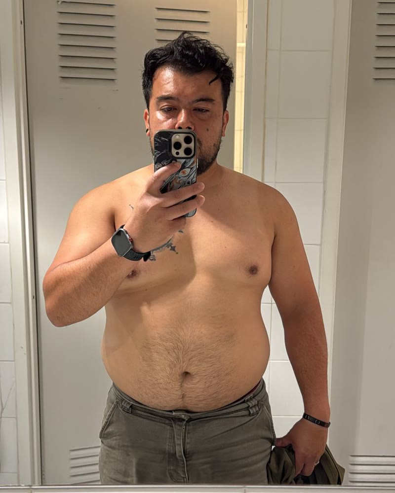 Rodrigo en la semana 0, 96 kg
