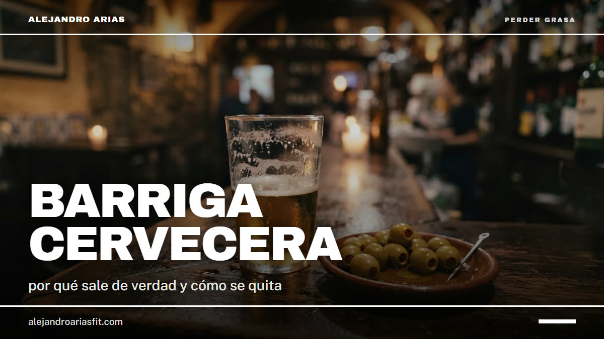 Barriga cervecera: caña de cerveza a medias y plato de aceitunas en la barra de un bar
