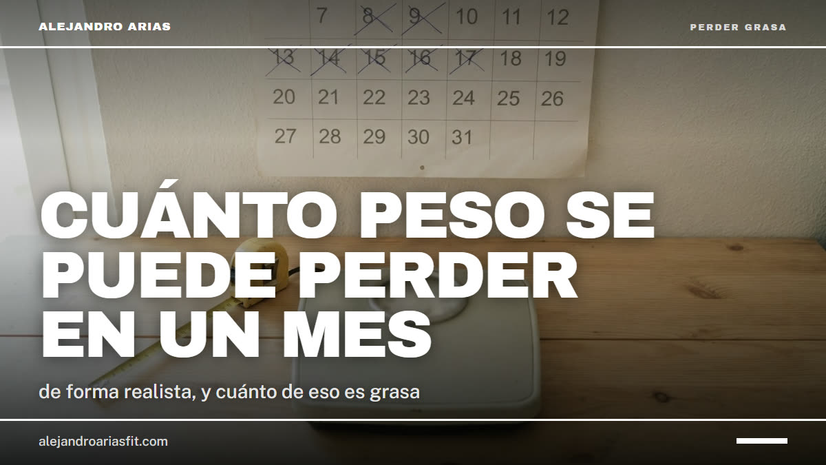 Cuánto peso se puede perder en un mes: calendario con los días tachados junto a una cinta métrica y una báscula